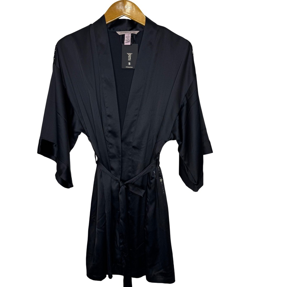 Victoria's Secret 2018 NYC Fashion Show Black Robe‎ XS/S NEW